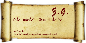 Zámbó Gusztáv névjegykártya